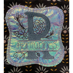 Stickdatei - Doodle Blumen Alphabet Monogram geteilt "R"